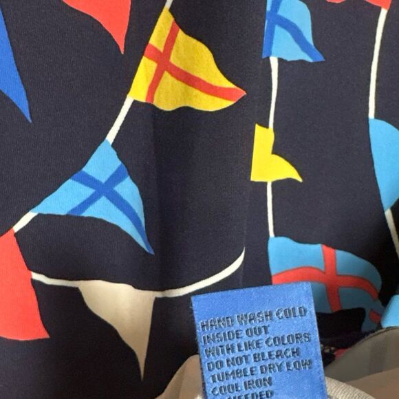 J. McLaughlin Blue Flag Print Cap Sleeve Signature Top‎ Size XS - Picture 6 of 6